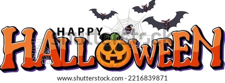 Happy Halloween Text Logo  illustration