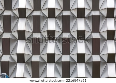Architectural detail surface texture background with polygonal pattern, gray relief shapes 