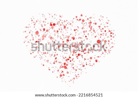 gouache texture paint paper red paint splash heart background
