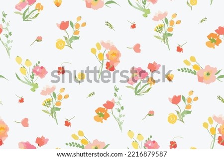 gentle bright tiny flowers pattern For summer print dress Royalty-Free Stock Photo #2216879587