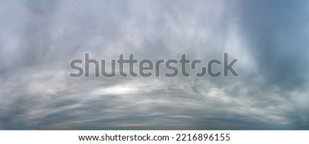 Fantastic soft thunderclouds, natural sky composition, wide panorama