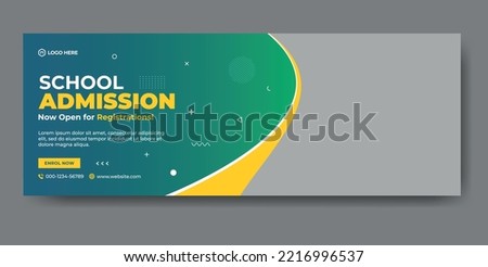 School admission web cover and banner template