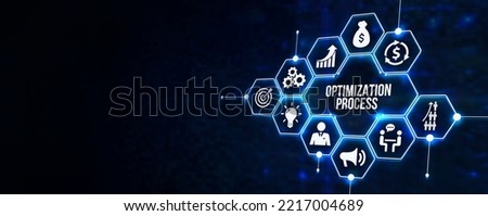 Internet, business, Technology and network concept. Optimization Software Technology Process System Business concept. 3d illustration.