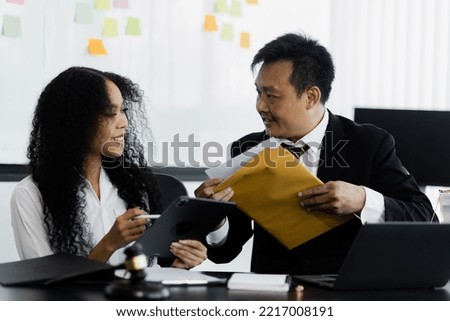 Lawyer meeting and lawyer working on table office, law and justice concept.