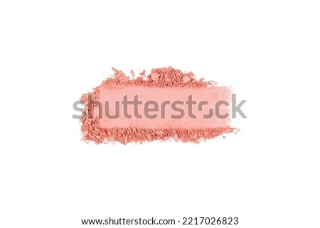 Pastel pink face blush or face powder crushed color swatch. Cosmetics smudge sample for make up product design Royalty-Free Stock Photo #2217026823