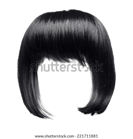 black hair isolated Royalty-Free Stock Photo #221711881