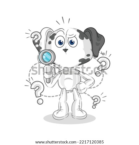 the dalmatian dog searching illustration. character vector