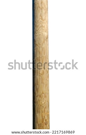 wooden pole isolated on white background. High quality photo Royalty-Free Stock Photo #2217169869