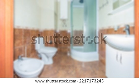 Abstract blur defocused bathroom and toilet interior for background.