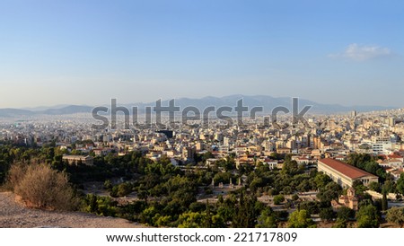 Panoramic view of Athens, Greece. High resolution file with excellent details