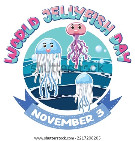 Jellyfish day sea creature nature symbol illustration. Jellyfish vector.