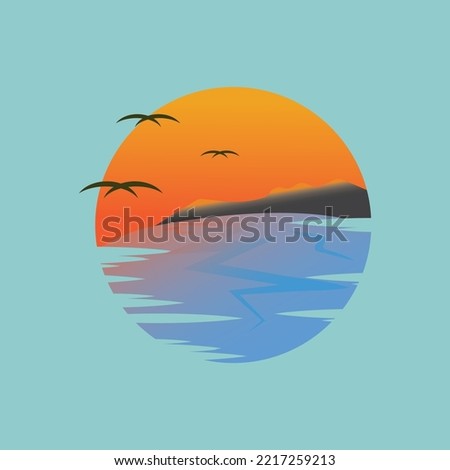 Sunset logo icon design symbol vector illustration