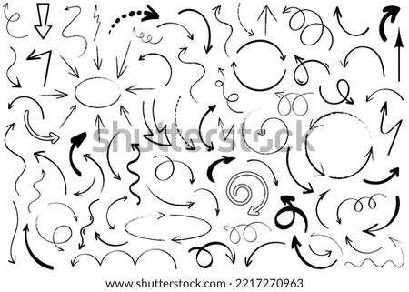 set of hand drawn vector arrows isoated on white background