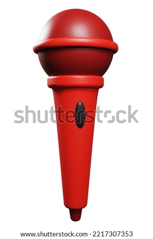 realistic red microphone audio song icon 3d render design