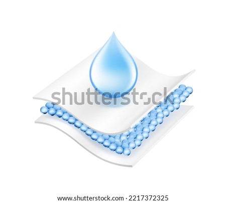 Drop with two wavy layers and an intermediate layer. Vector illustration isolated on white background. Template for your product. EPS10.	 Royalty-Free Stock Photo #2217372325