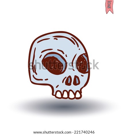 skull cartoon icon. vector illustration.
