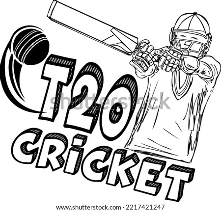t20 cricket logo, abstract cricket world cup banner or poster design, cricket batsman playing attacking shot, cricket vector, sport clip art