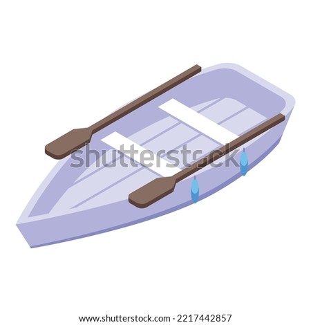 Wood boat icon isometric vector. Wooden ship. Paddle rowboat