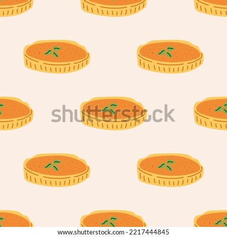 Seamless Pattern with Pumpkin Pie. The Thanksgiving Day collection. Flat vector illustration