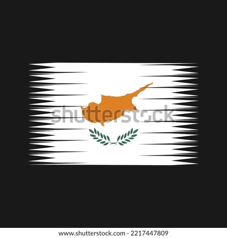 Cyprus Flag Brush Strokes Painted