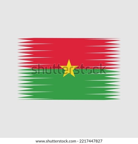 Burkina Faso Flag Brush Strokes Painted