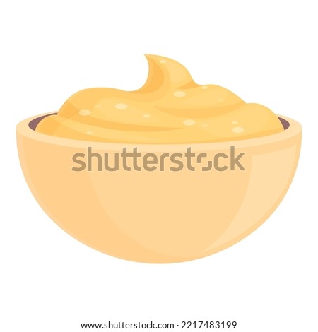 Vegetable hummus icon cartoon vector. Cuisine day. Snack food Royalty-Free Stock Photo #2217483199