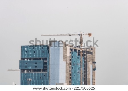 Commercial building construction stock photo
