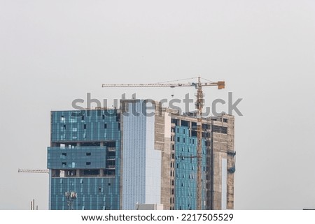 Commercial building construction stock photo