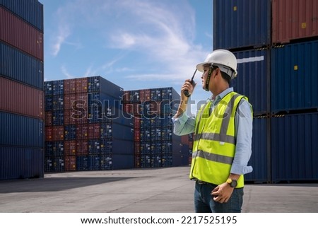 Container Cargo freight ship for Logistic Import Export Royalty-Free Stock Photo #2217525195