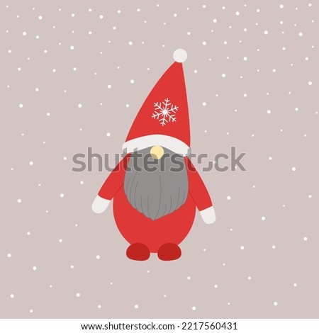 Santa Claus flat line icon. Christmas illustration. For cards, packaging, web, invitation, banner.