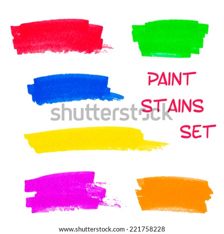 Colorful vector marker stains set