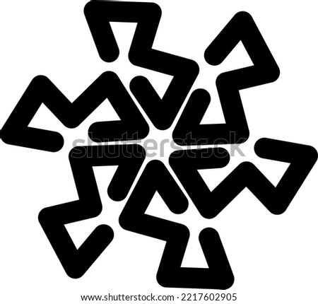 This is an abstract vector graphic design. Designs can be used as design elements for images, logos, clips, icons, and more. This design is radial and has a black color.