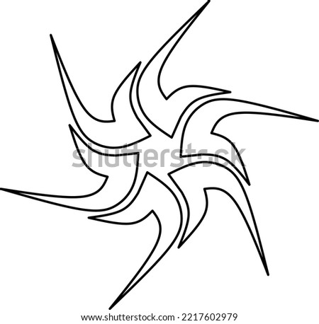 This is an abstract vector graphic design. Designs can be used as design elements for images, logos, clips, icons, and more. This design is radial and has a black color.