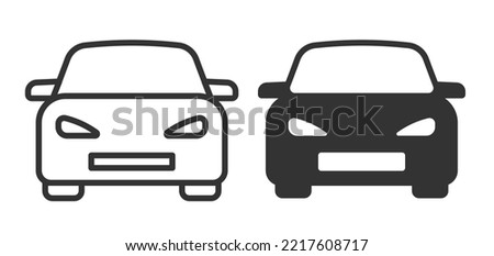 Car icon. Car silhouette front icon. Vector illustration. Eps 10.