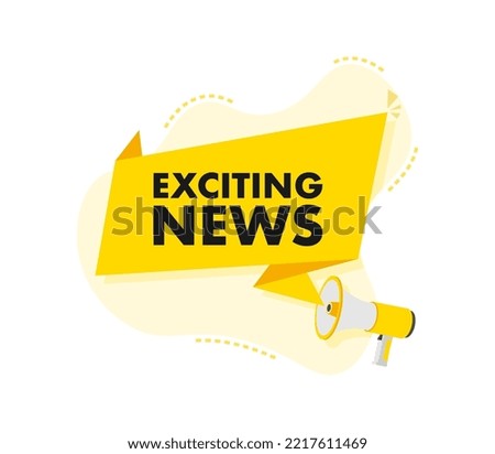 Hand Holding Megaphone with exciting news. Megaphone banner. Web design. Vector stock illustration