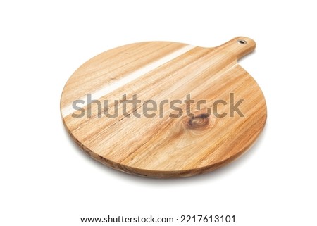 Wooden cutting kitchen board on white background, included clipping path Royalty-Free Stock Photo #2217613101