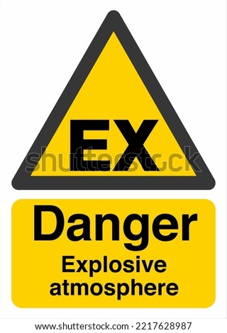Safety Warning Sign Flammable Hazard ISO 7010 Standards Danger Explosive atmosphere Royalty-Free Stock Photo #2217628987