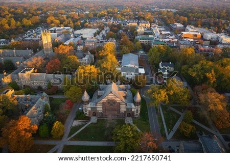 Drone Sunrise in Princeton New Jersey  Royalty-Free Stock Photo #2217650741