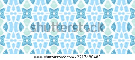 Ethnic Seamless Border. Cobalt Bohemian Decoration. Graphic Hand drawn Design. Blue Hippie Floral Tile. Geometric Tie Dye Tapestry. Tribal Geo Boho. Blue Pillowcase Artwork.