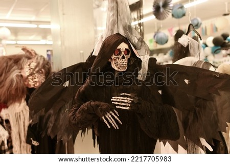A skeleton Halloween Costume Store