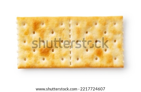 Cracker placed on white background. Viewed from above. Royalty-Free Stock Photo #2217724607