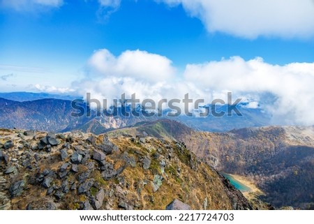 Mountain scenery with autumn leaves seen from Mt. Nikko-Shirane
Nikko-Shirane is one of Japan's 100 famous mountains Royalty-Free Stock Photo #2217724703