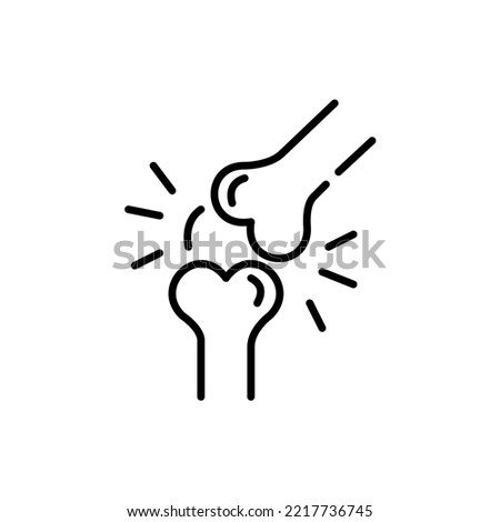 Arthritis knee joint pain. Pixel perfect, editable stroke icon Royalty-Free Stock Photo #2217736745