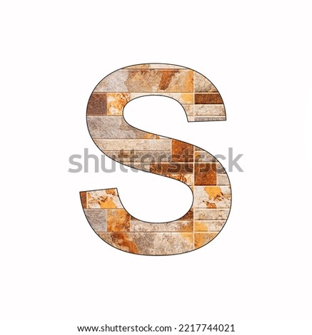Alphabet letter S - Rustic tile background