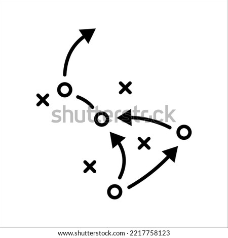 soccer tactics icon, game success strategy in football, scheme play, vector illustration on white background Royalty-Free Stock Photo #2217758123