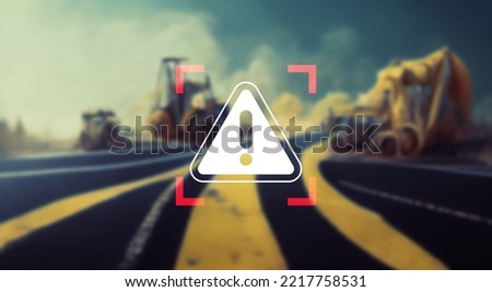 Road works and caution icon. Road Closed. Royalty-Free Stock Photo #2217758531