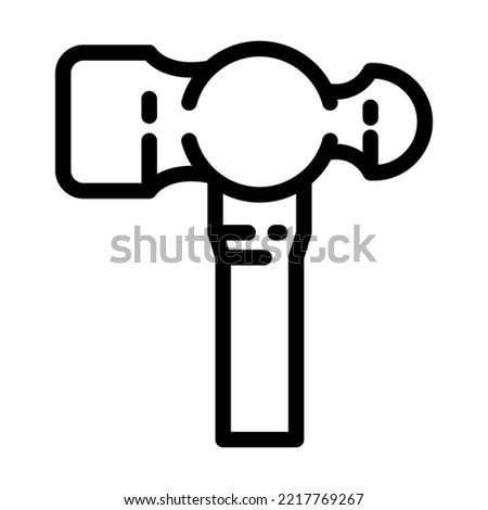 ballpeen hammer line icon vector. ballpeen hammer sign. isolated contour symbol black illustration