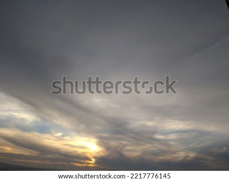 sunset in rainy and foggy weather background