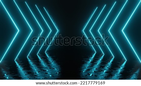Blue triangular fin lights on a textured ground and background