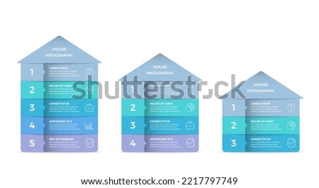 Infographic templates with house divided on segments with place for text and icons, vector eps10 illustration
